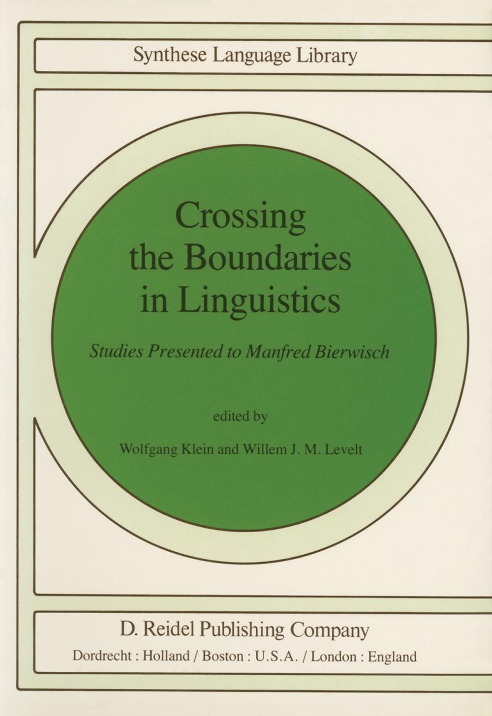 Big bigCover of Crossing the Boundaries in Linguistics