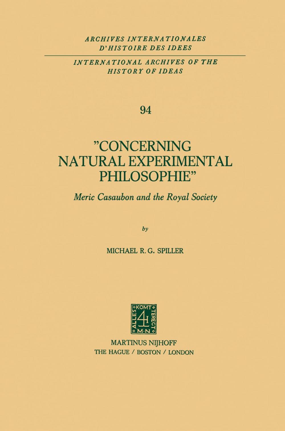 Big bigCover of Concerning Natural Experimental Philosophie