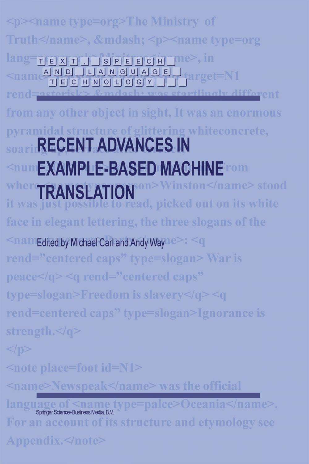 Big bigCover of Recent Advances in Example-Based Machine Translation