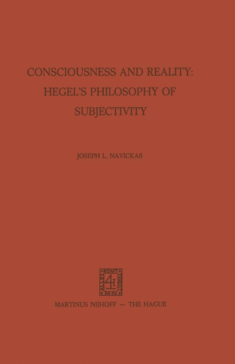 Big bigCover of Consciousness and Reality: Hegel’s Philosophy of Subjectivity