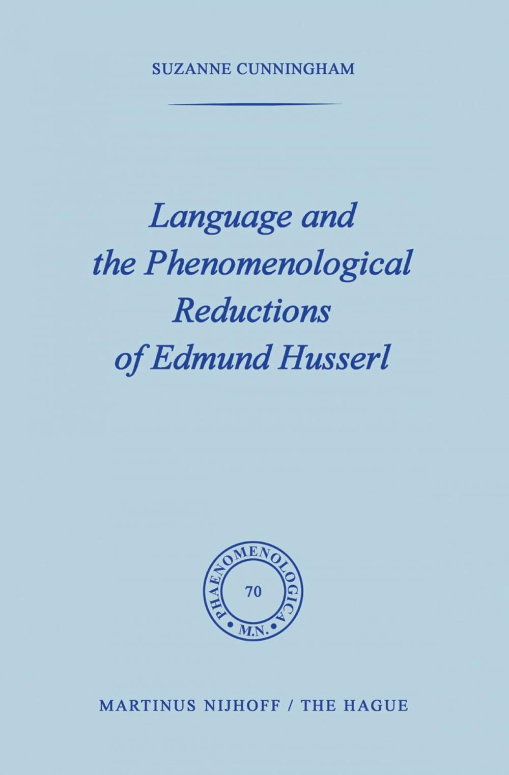 Big bigCover of Language and the Phenomenological Reductions of Edmund Husserl