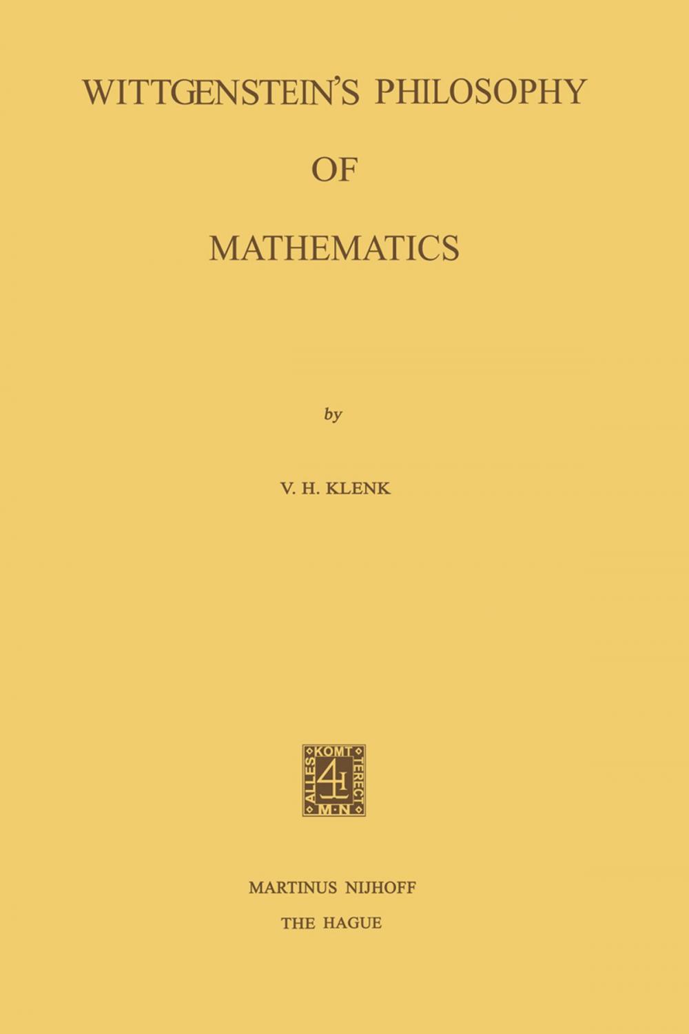 Big bigCover of Wittgenstein’s Philosophy of Mathematics