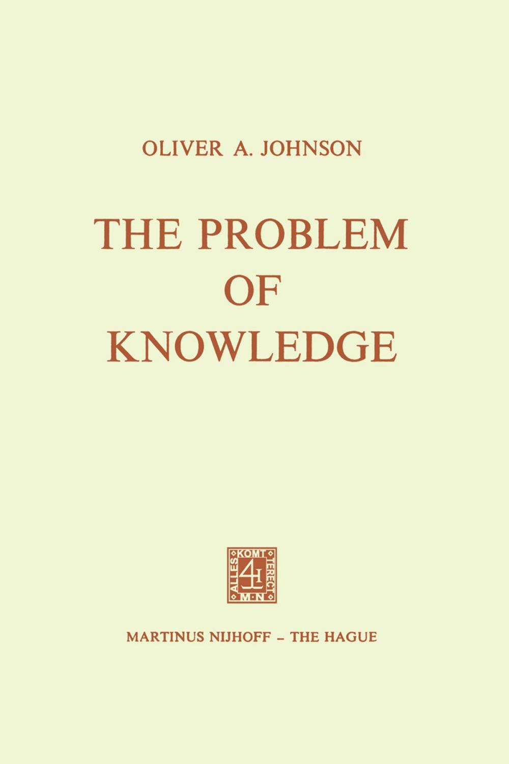 Big bigCover of The Problem of Knowledge