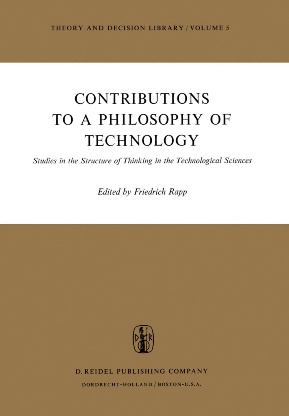 Big bigCover of Contributions to a Philosophy of Technology