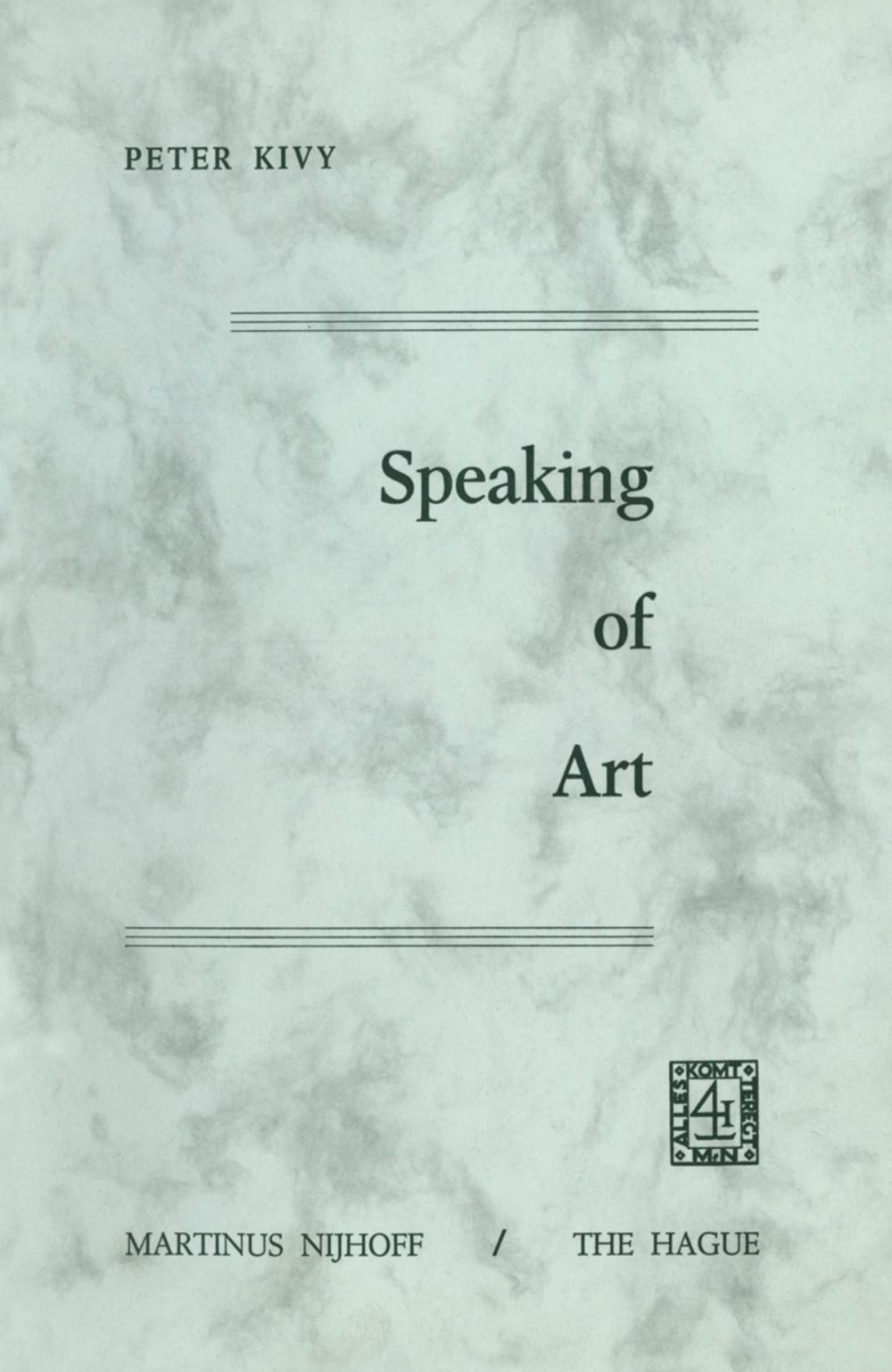 Big bigCover of Speaking of Art