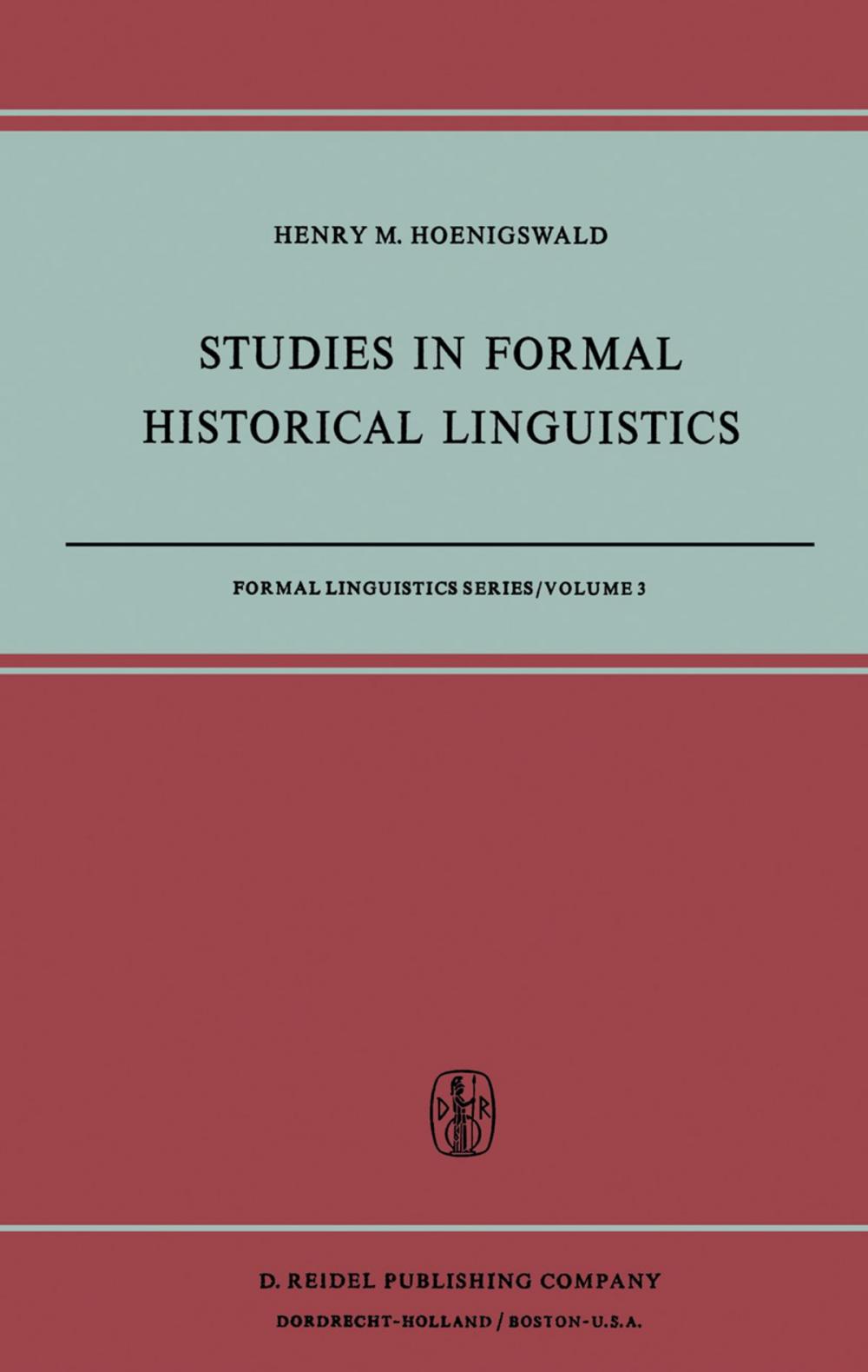 Big bigCover of Studies in Formal Historical Linguistics