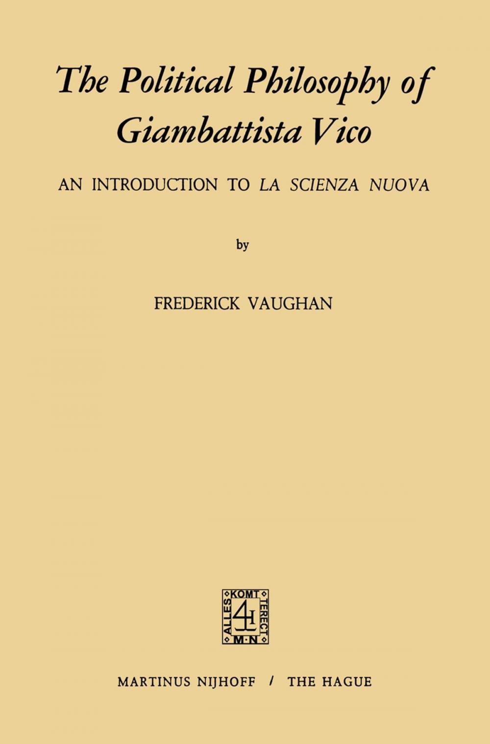 Big bigCover of The Political Philosophy of Giambattista Vico