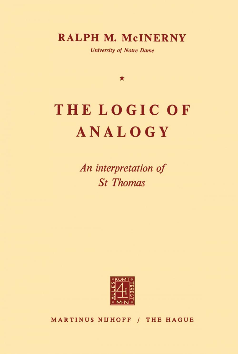 Big bigCover of The Logic of Analogy