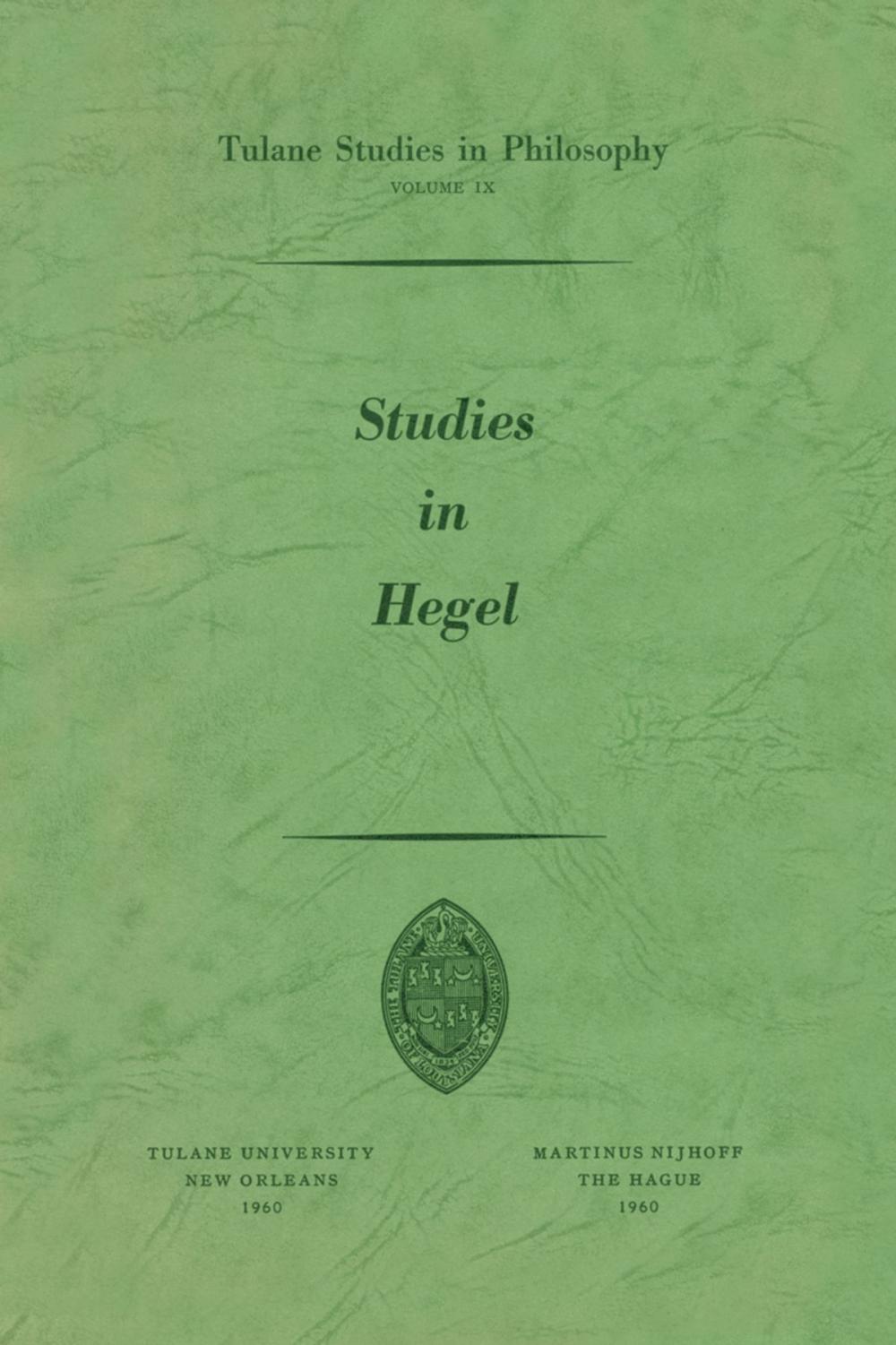 Big bigCover of Studies in Hegel