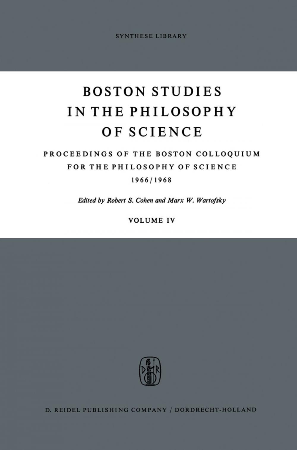 Big bigCover of Proceedings of the Boston Colloquium for the Philosophy of Science 1966/1968