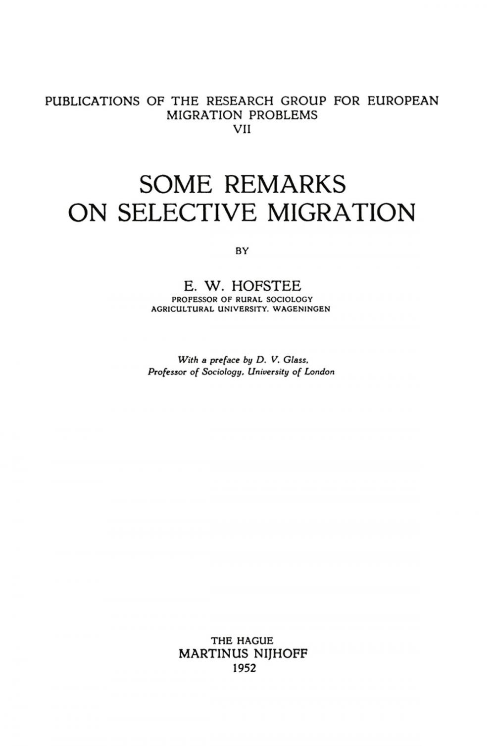 Big bigCover of Some Remarks on Selective Migration