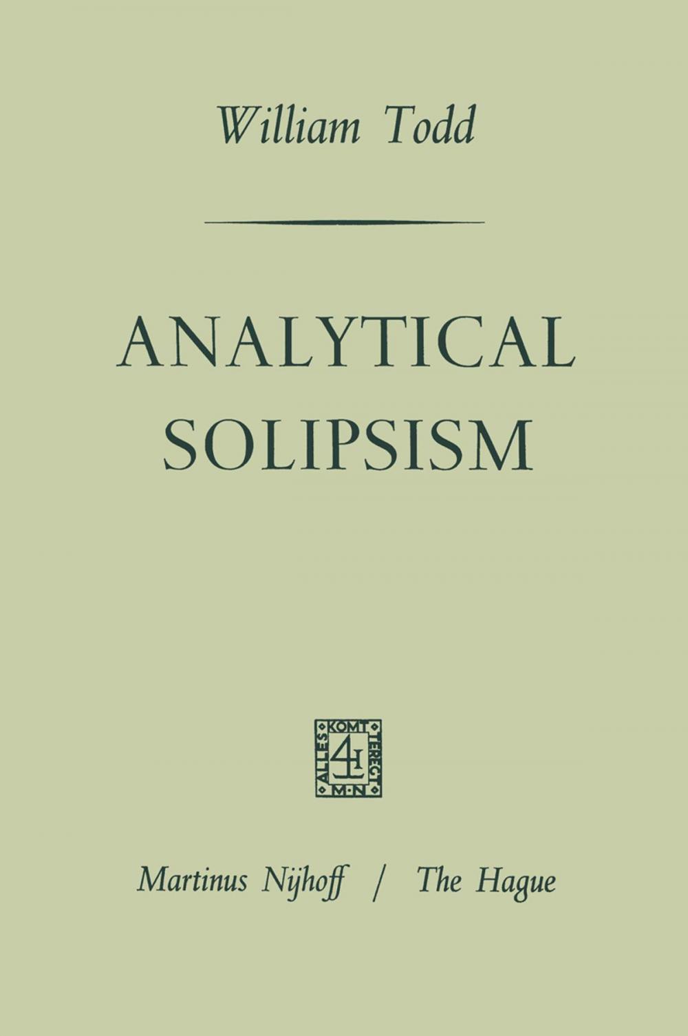 Big bigCover of Analytical Solipsism