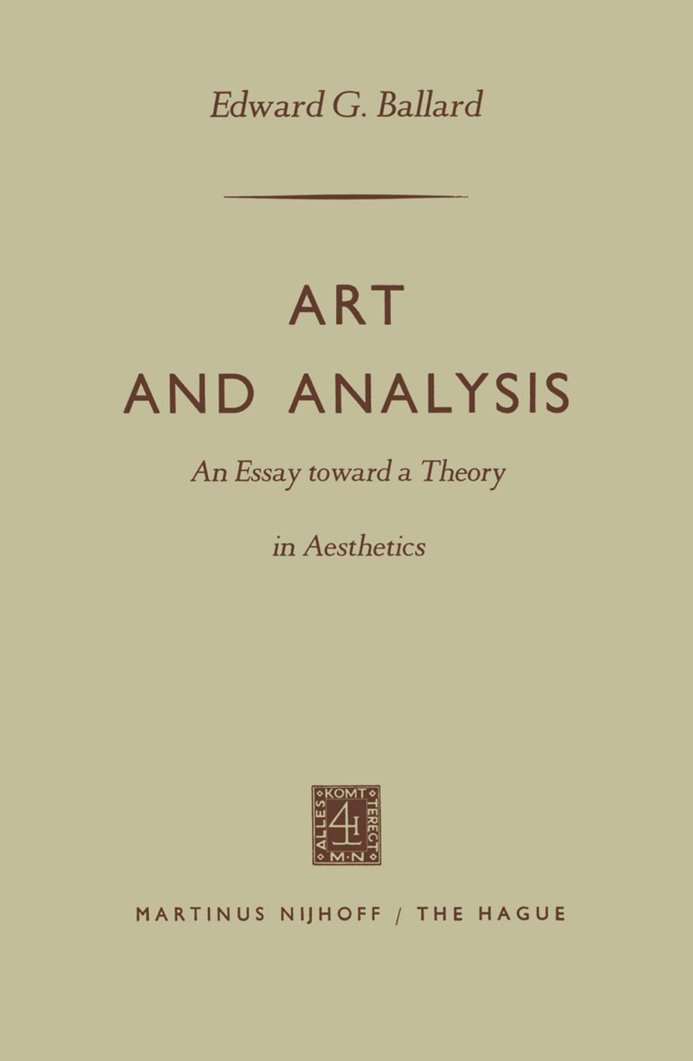 Big bigCover of Art and Analysis