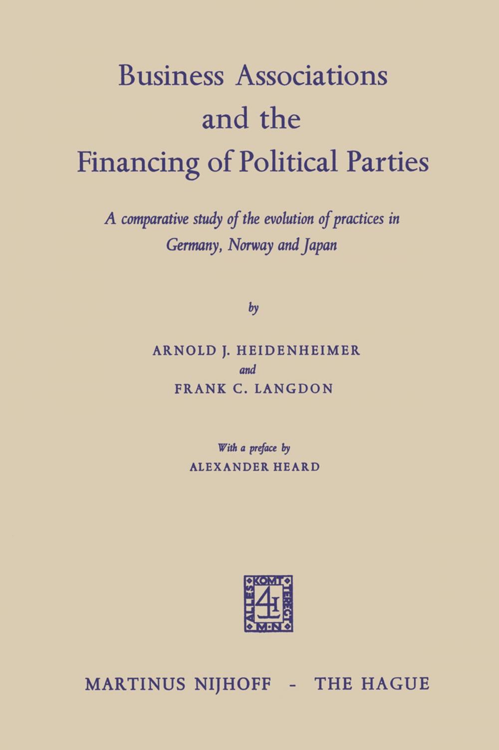 Big bigCover of Business Associations and the Financing of Political Parties