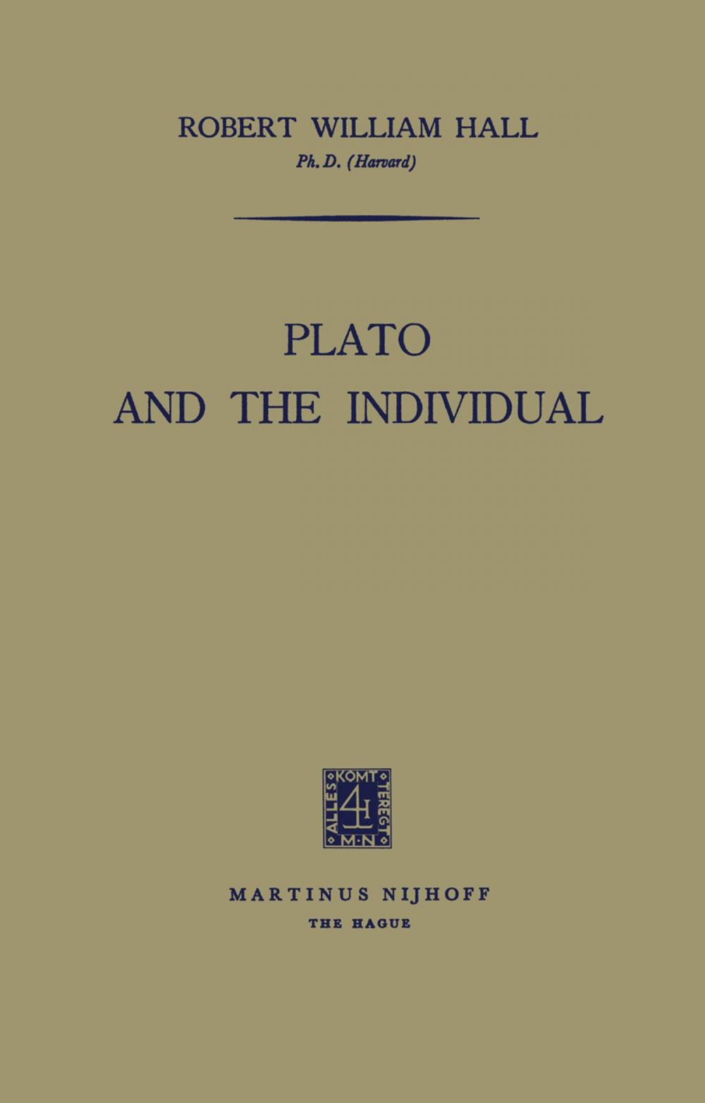 Big bigCover of Plato and the Individual