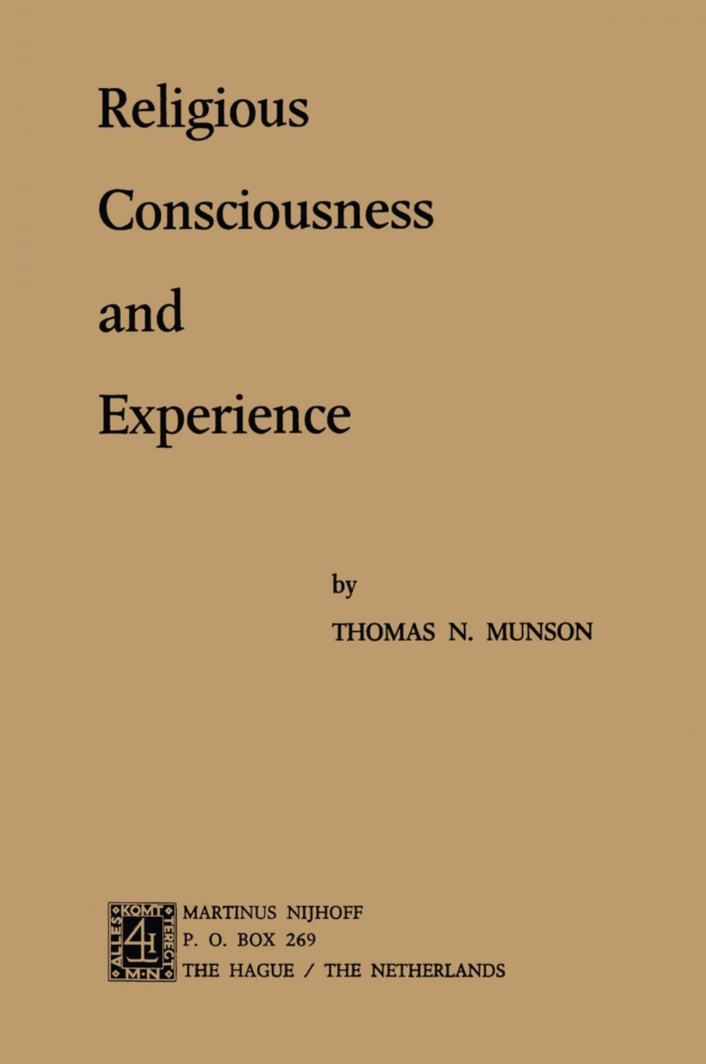 Big bigCover of Religious Consciousness and Experience