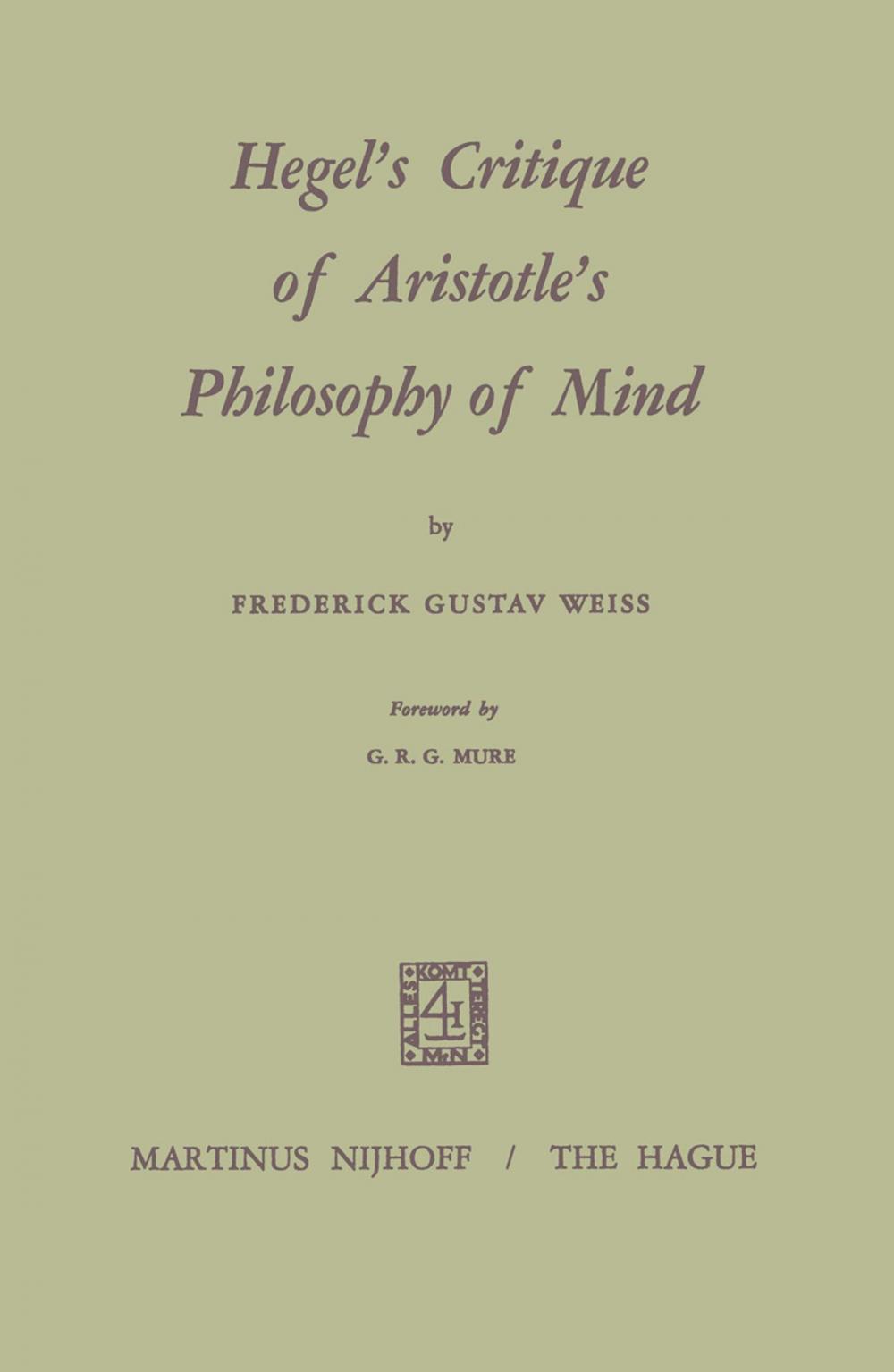 Big bigCover of Hegel’s Critique of Aristotle’s Philosophy of Mind