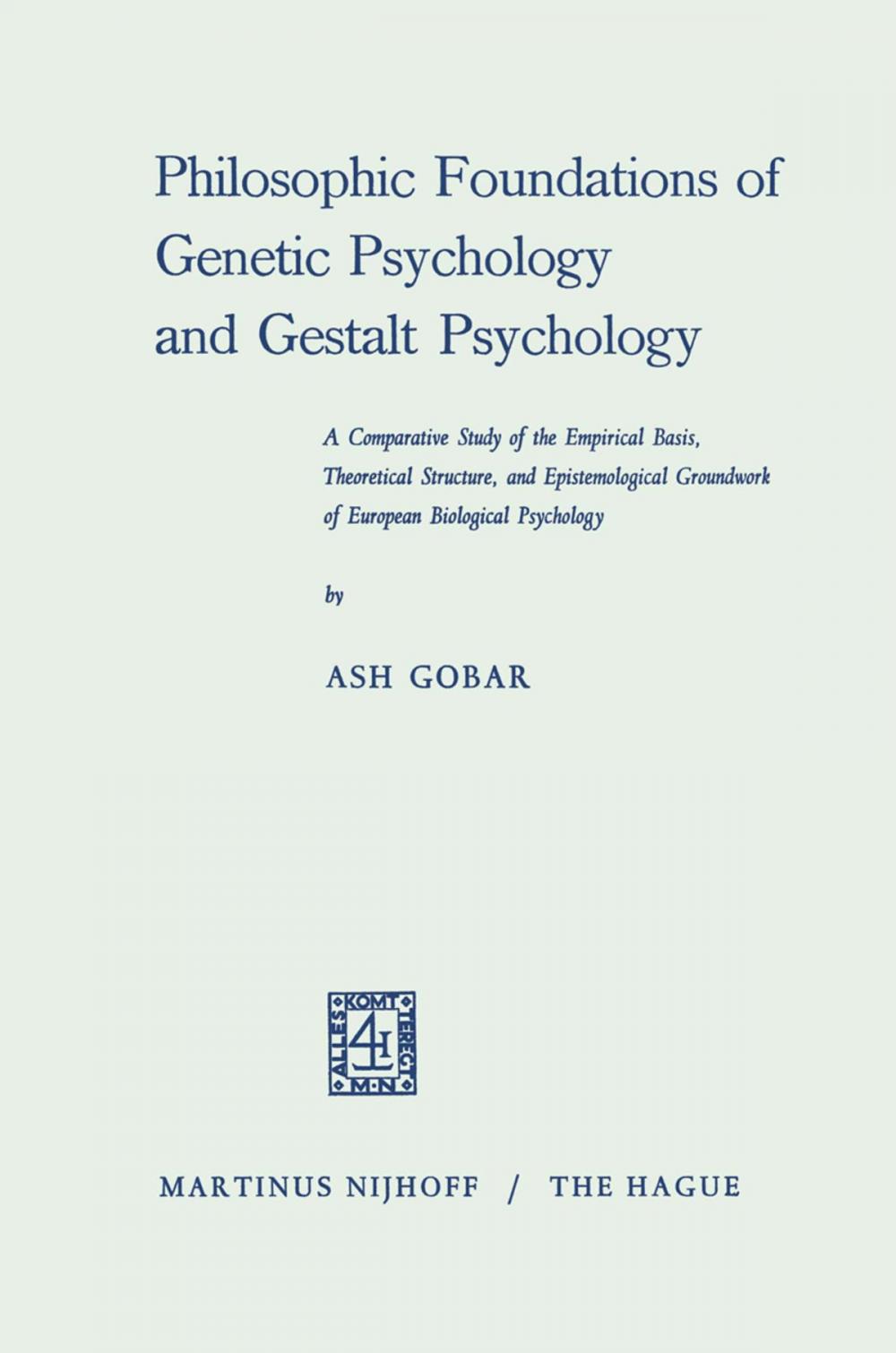 Big bigCover of Philosophic Foundations of Genetic Psychology and Gestalt Psychology