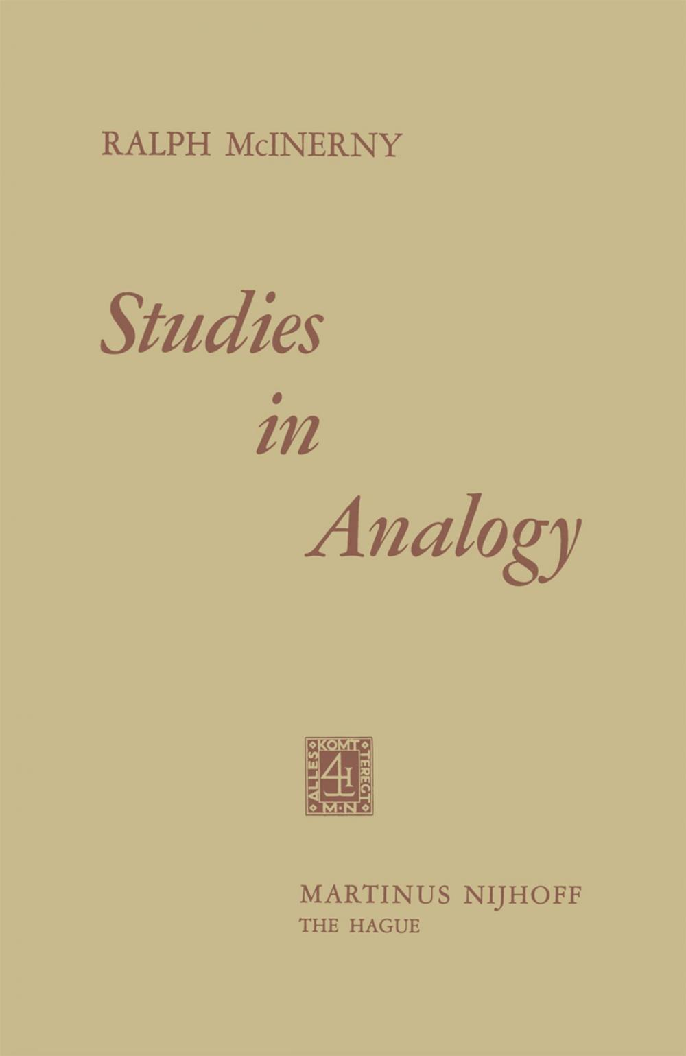 Big bigCover of Studies in Analogy