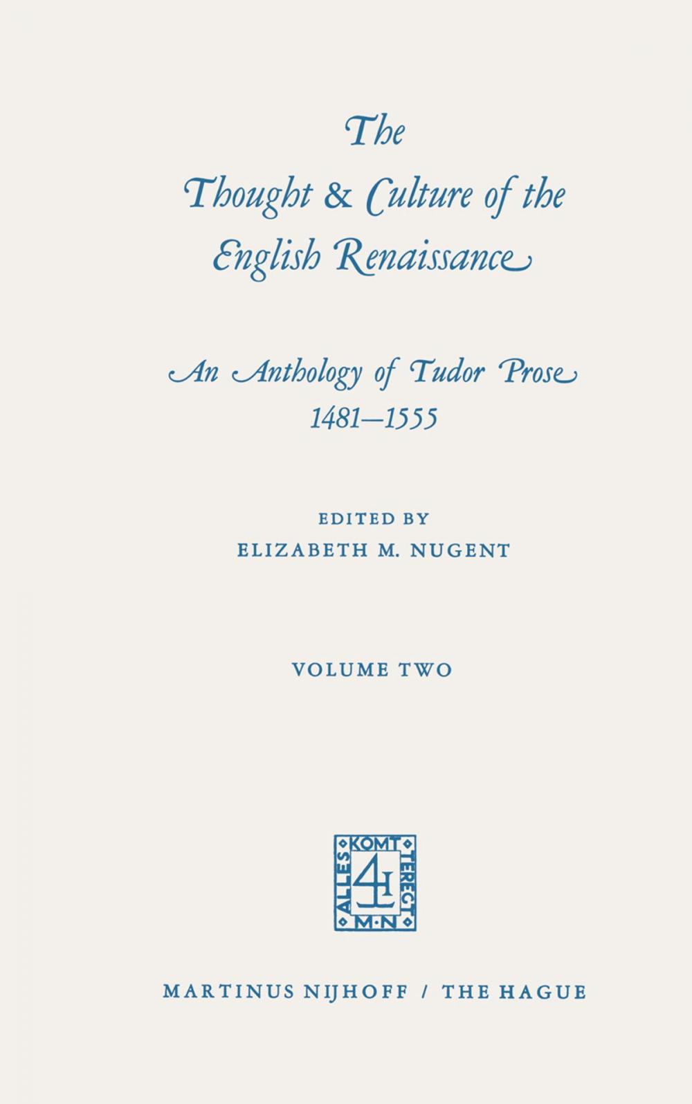 Big bigCover of The Thought & Culture of the English Renaissance