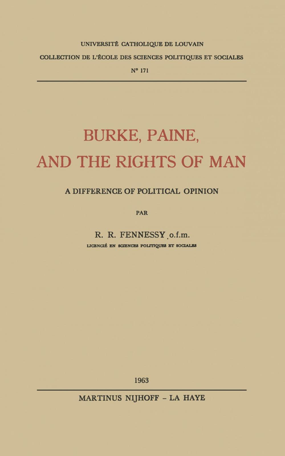 Big bigCover of Burke, Paine, and the Rights of Man