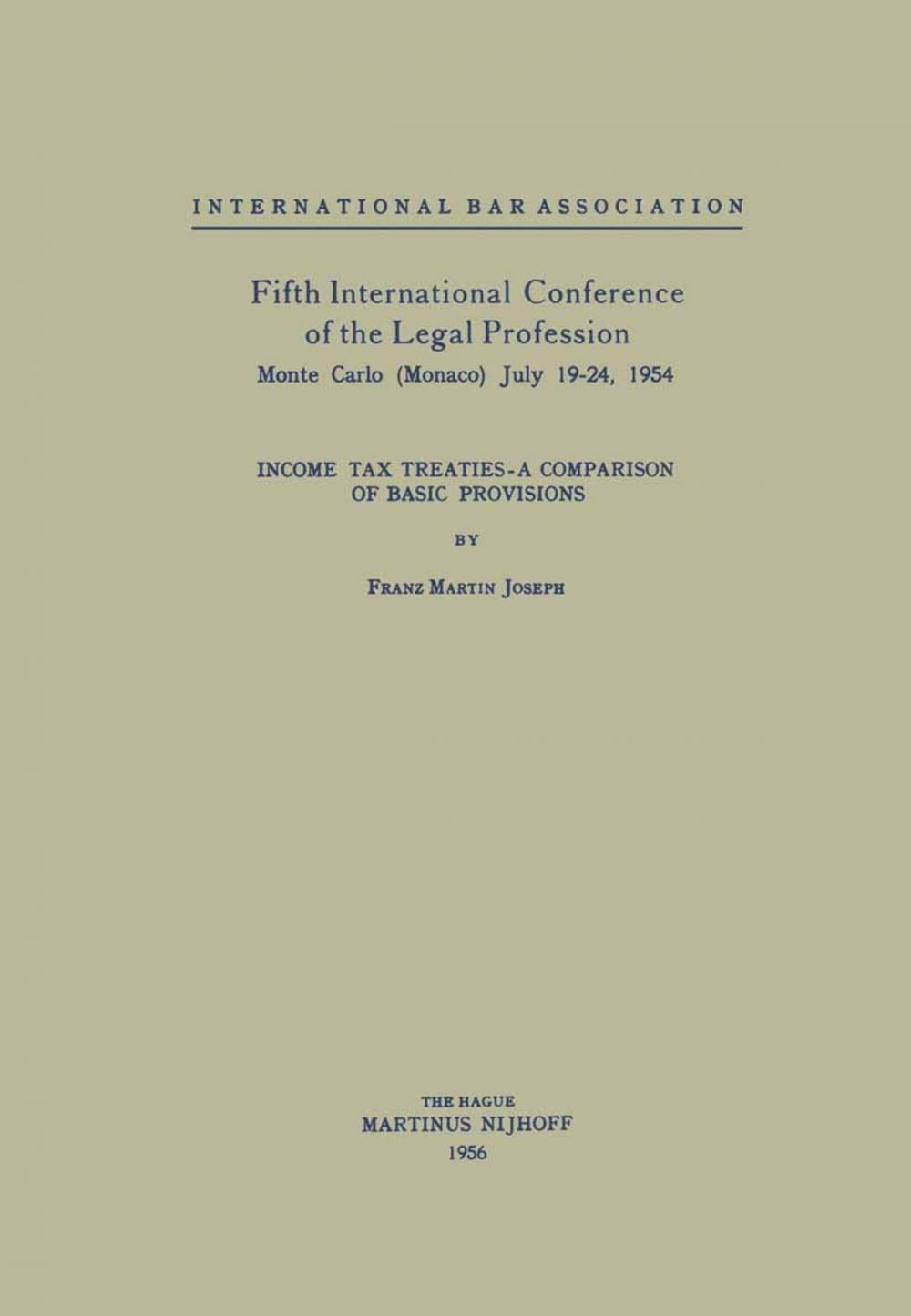 Big bigCover of Fifth International Conference of the Legal Profession Monte Carlo (Monaco) July 19–24, 1954