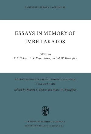 Cover of the book Essays in Memory of Imre Lakatos by Guido Galeano Vega