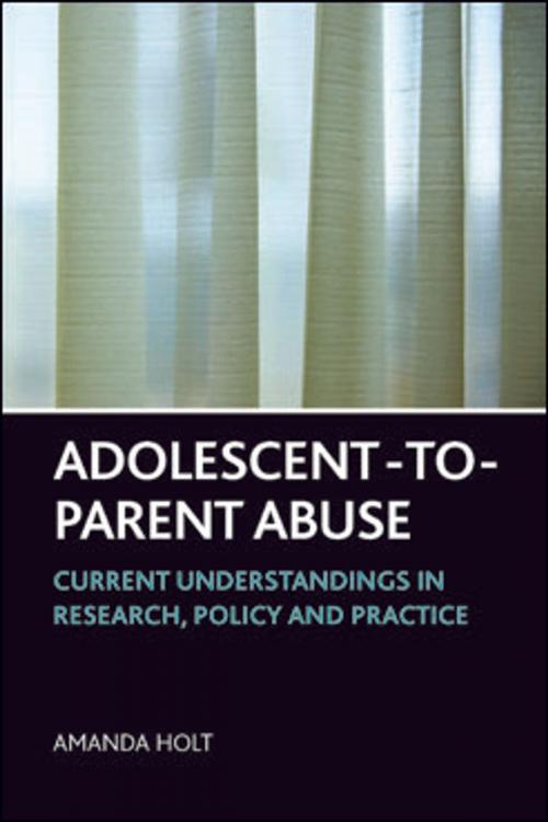 Cover of the book Adolescent-to-parent abuse by Holt, Amanda, Policy Press