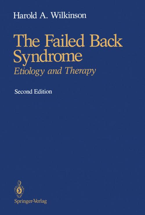 Cover of the book The Failed Back Syndrome by Harold A. Wilkinson, Springer New York