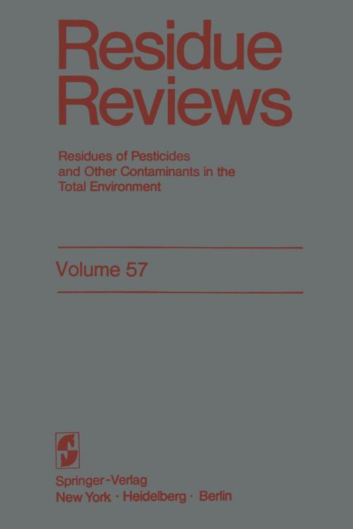 Cover of the book Residue Reviews by Francis A. Gunther, Jane Davies Gunther, Springer New York