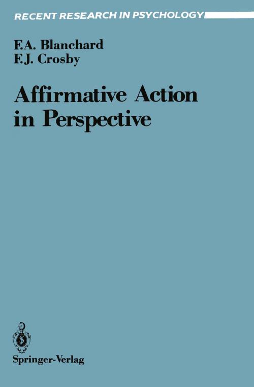 Cover of the book Affirmative Action in Perspective by Fletcher A. Blanchard, Faye J. Crosby, Springer New York