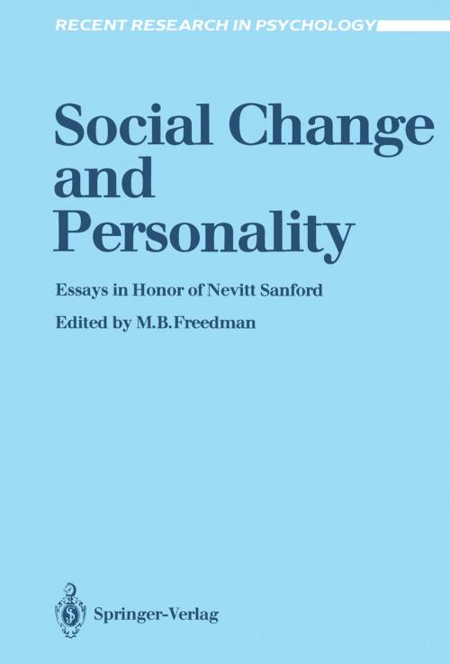 Cover of the book Social Change and Personality by , Springer New York