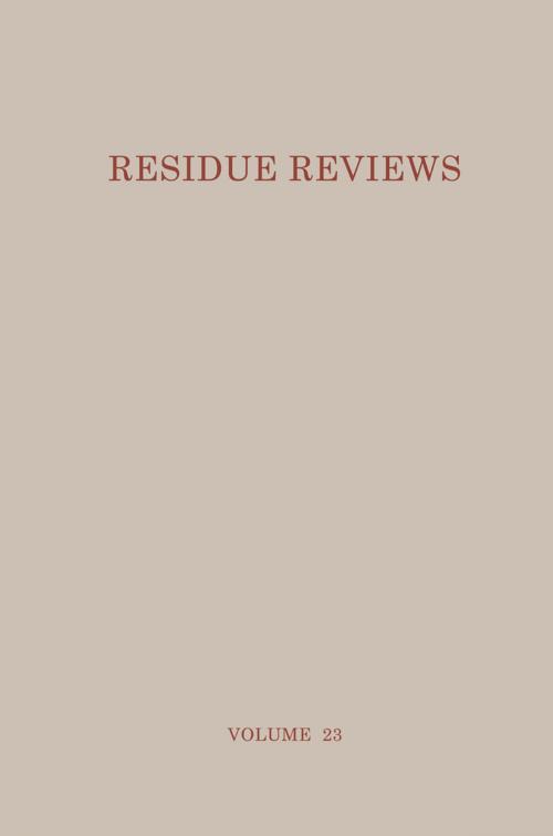 Cover of the book Residue Reviews by Francis A. Gunther, Springer New York