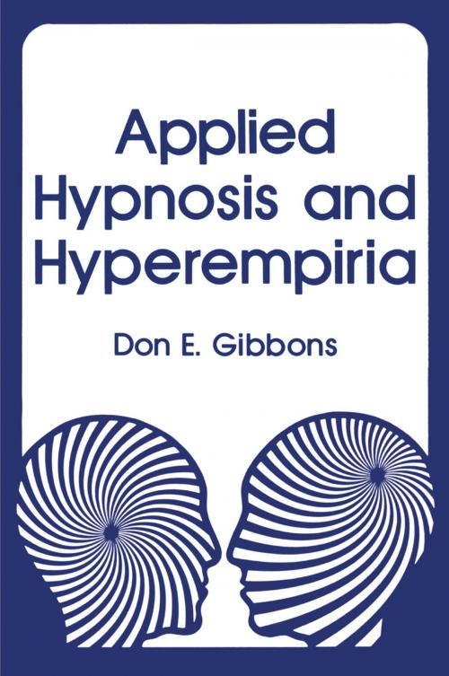 Cover of the book Applied Hypnosis and Hyperempiria by D. Gibbons, Springer US