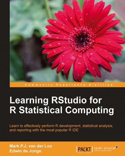 Cover of the book Learning RStudio for R Statistical Computing by Mark P.J. van der Loo, Edwin de Jonge, Packt Publishing