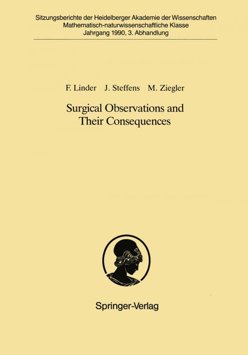 Cover of the book Surgical Observations and Their Consequences by Fritz Linder, Joachim Steffens, Manfred Ziegler, Springer Berlin Heidelberg