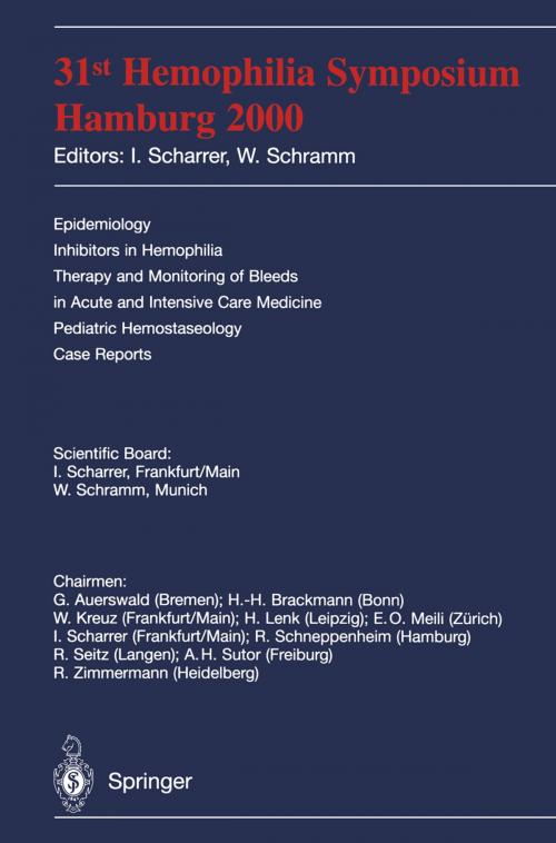 Cover of the book 31st Hemophilia Symposium by , Springer Berlin Heidelberg