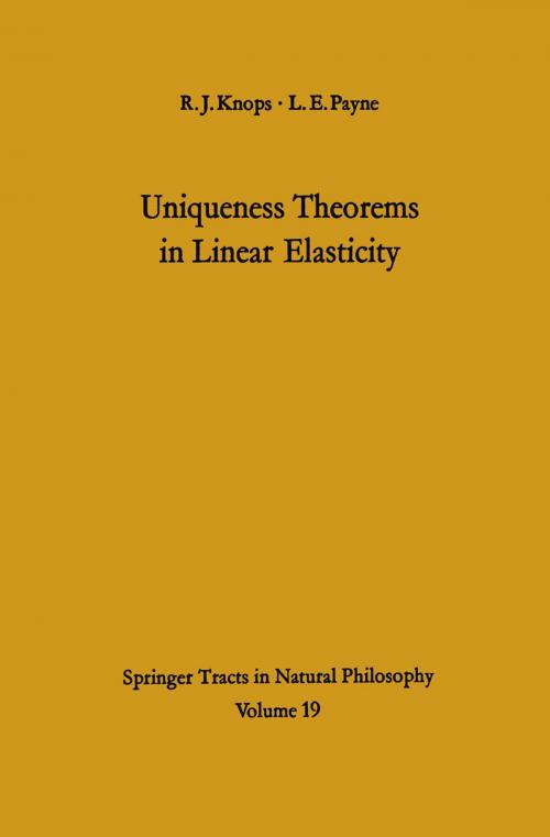 Cover of the book Uniqueness Theorems in Linear Elasticity by Robin J. Knops, L.E. Payne, Springer Berlin Heidelberg