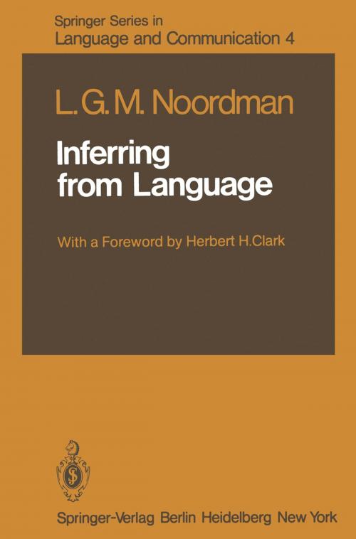 Cover of the book Inferring from Language by L.G.M. Noordman, Springer Berlin Heidelberg