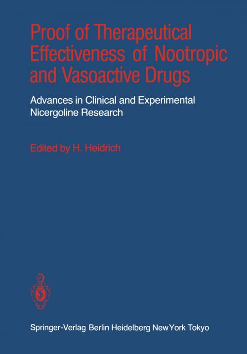 Cover of the book Proof of Therapeutical Effectiveness of Nootropic and Vasoactive Drugs by , Springer Berlin Heidelberg