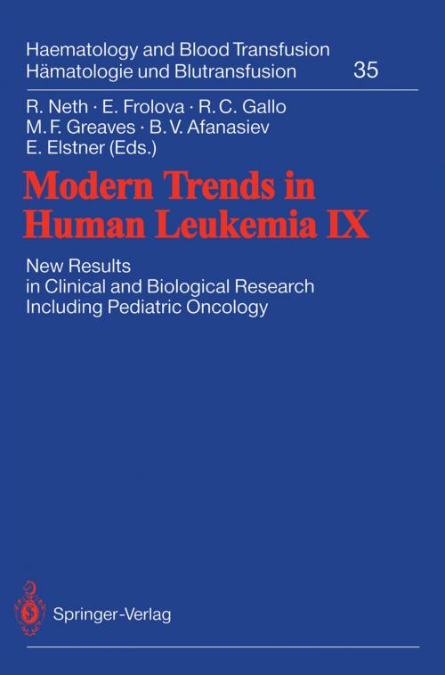 Cover of the book Modern Trends in Human Leukemia IX by , Springer Berlin Heidelberg