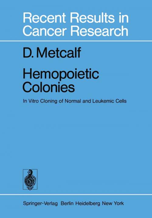 Cover of the book Hemopoietic Colonies by D. Metcalf, Springer Berlin Heidelberg