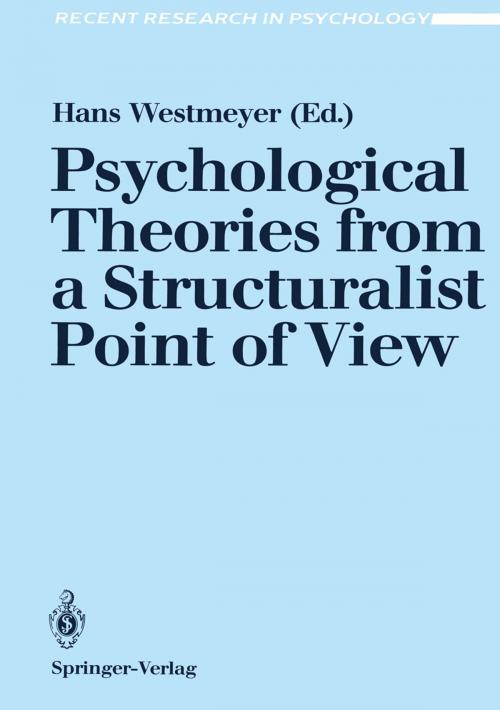 Cover of the book Psychological Theories from a Structuralist Point of View by , Springer Berlin Heidelberg
