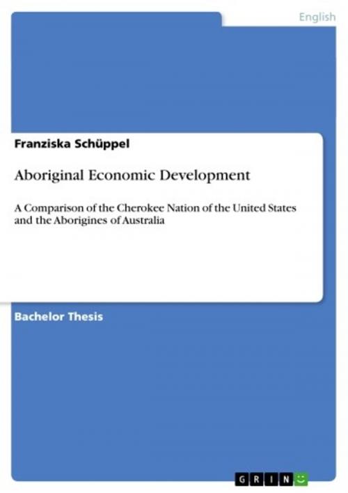 Cover of the book Aboriginal Economic Development by Franziska Schüppel, GRIN Verlag