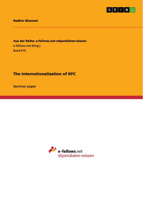 Cover of the book The Internationalization of KFC by Nadine Ghanawi, GRIN Verlag