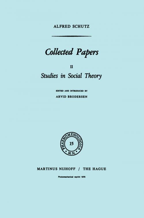 Cover of the book Collected Papers II by A. Schutz, Springer Netherlands