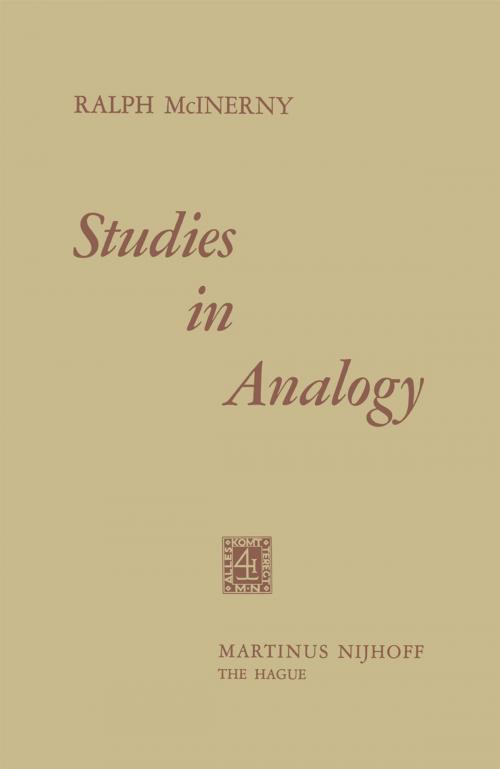 Cover of the book Studies in Analogy by Ralph M. McInerny, Springer Netherlands