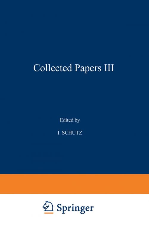 Cover of the book Collected Papers III by , Springer Netherlands