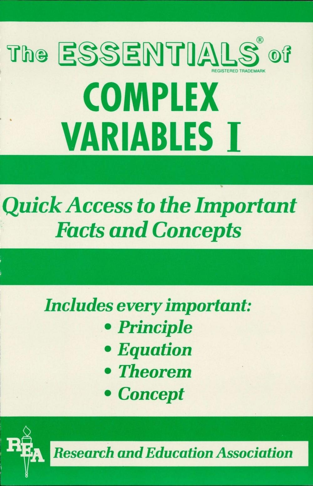 Big bigCover of Complex Variables I Essentials