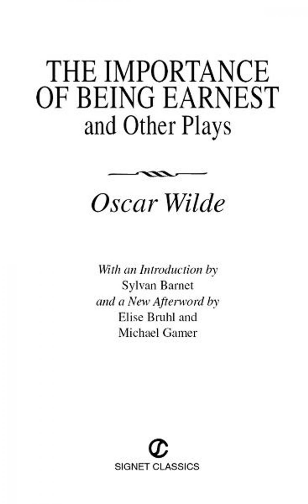 Big bigCover of The Importance of Being Earnest and Other Plays